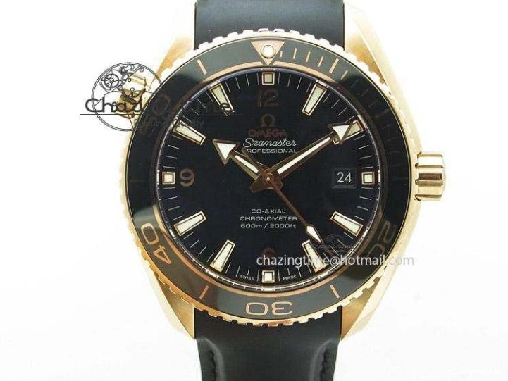 0129 EyeCatching Planet Ocean Master Chronometer SS OM 1:1 Best Edition Blue Dial On Leather Strap A 8176